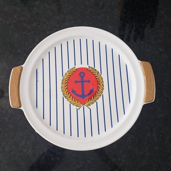 Vtg 1980s Oneida Large Melamine Outdoors Serving Tray Nautical Boat Anchor - Picture 2 of 11